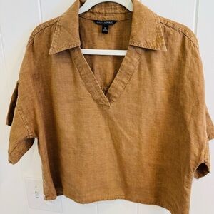 Banana Republic Women's Tan Linen Blouse
